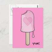 Rosa Eiscreme, yum! Postkarte (Vorne/Hinten)
