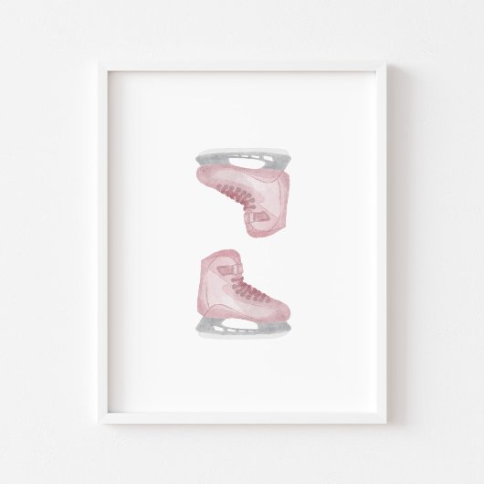 Rosa Eishockey-Skate Poster