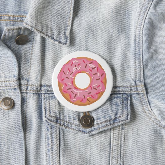 Rosa eiskalte Donut mit Sprinklen Button (Beispiel)