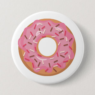 Rosa eiskalte Donut mit Sprinklen Button