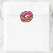 Rosa eisker Donut mit Regenbogensprinklen Runder Aufkleber (Tasche)