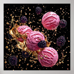 Rosa Eisportionen Poster