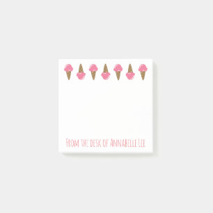 Rosa Eistüten auch Post-it Klebezettel