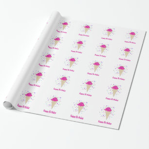 Rosa Eistüten Geschenkpapier