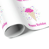 Rosa Eistüten Geschenkpapier (Rolleneckpunkt)