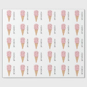 Rosa Eistüten personifizieren Packpapier (Flach)