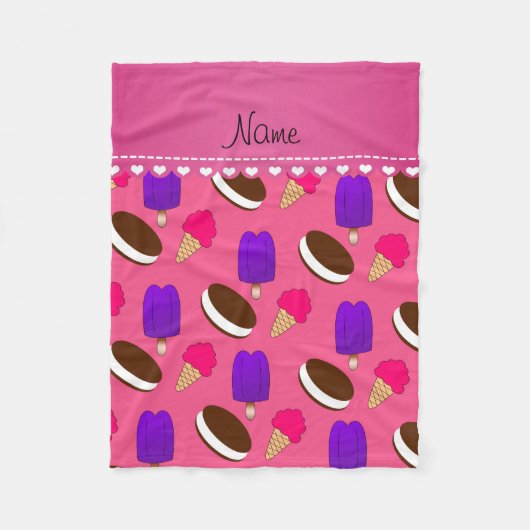 Rosa Eistütesandwiche Namenspopsicles Fleecedecke (Vorderseite)