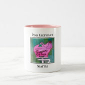 Rosa Elefant, Autowasch-Schild, Seattle Zweifarbige Tasse (Mittel)