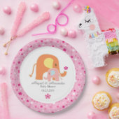 Rosa Elefant Baby Shower Papier Teller (Party)