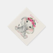 Rosa Elefant Baby Shower Serviette (Ecke)