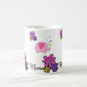 Rosa Elefant Blumen Tasse (Mittel)