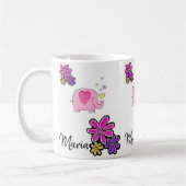 Rosa Elefant Blumen Tasse (Links)