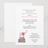 Rosa Elefant-Buch-Babyparty/Buch-Brunchmädchen Einladung (Vorne/Hinten)