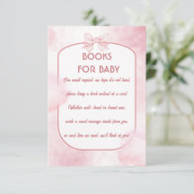 Rosa Elefant Bücher für Baby Shower Einlegekarte