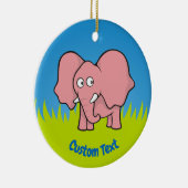 Rosa Elefant Cartoon Keramik Ornament (Rechts)