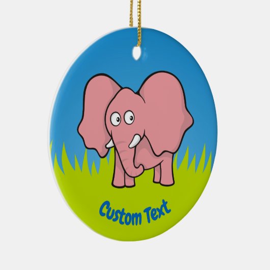 Rosa Elefant Cartoon Keramik Ornament (Rechts)