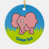 Rosa Elefant Cartoon Keramik Ornament (Vorne)