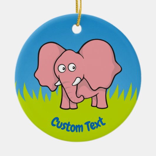 Rosa Elefant Cartoon Keramik Ornament (Vorne)