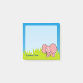 Rosa Elefant Cartoon Post-it Klebezettel (Vorderseite)