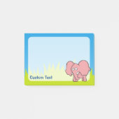 Rosa Elefant Cartoon Post-it Klebezettel (Vorderseite)
