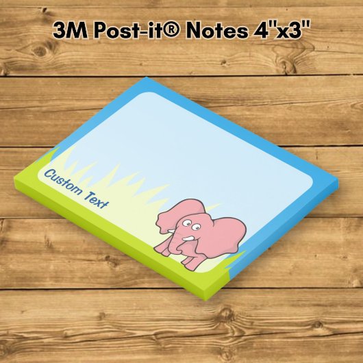 Rosa Elefant Cartoon Post-it Klebezettel