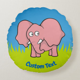 Rosa Elefant Cartoon Rundkissen Rundes Kissen