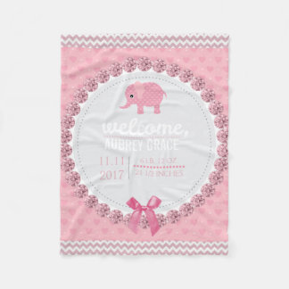 Rosa Elefant des Baby-Mädchen-Kinderzimmer-| Fleecedecke