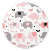 Rosa Elefant Dorf Keramik-Türknauf Keramikknauf (Vorderseite)