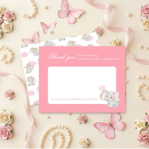 Rosa Elefant Elegante Babyparty Danke