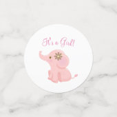 Rosa Elefant Es ist ein Girl Table Confetti Konfetti (Klein Vorderseite)