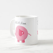 Rosa Elefant-für immer kundenspezifische Tasse (Vorderseite Links)