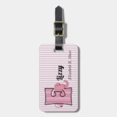 Rosa Elefant für Mädchen Buchstabe E Gepäckanhänger (Vorderseite vertikal)