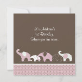 Rosa Elefant Geburtstagsparty Einladung (Rückseite)