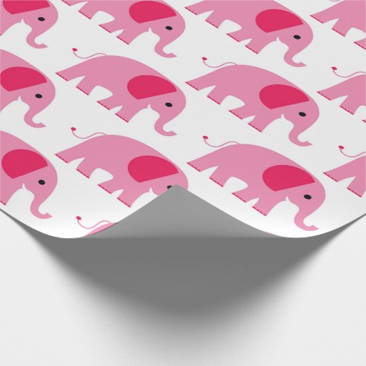 Rosa Elefant Geschenkpapier (Ecke)