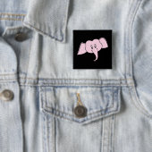 Rosa Elefant-Gesicht. Cartoon Button (Beispiel)