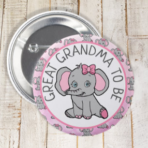Rosa Elefant Great Oma Be Baby Dusche Button