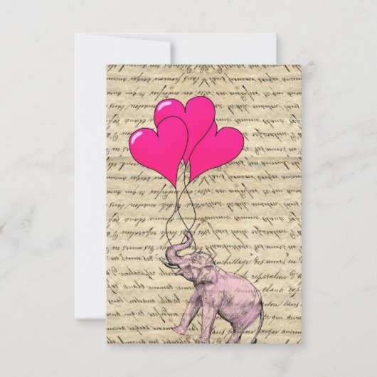 Rosa Elefant hält Luftballons (Vorderseite)