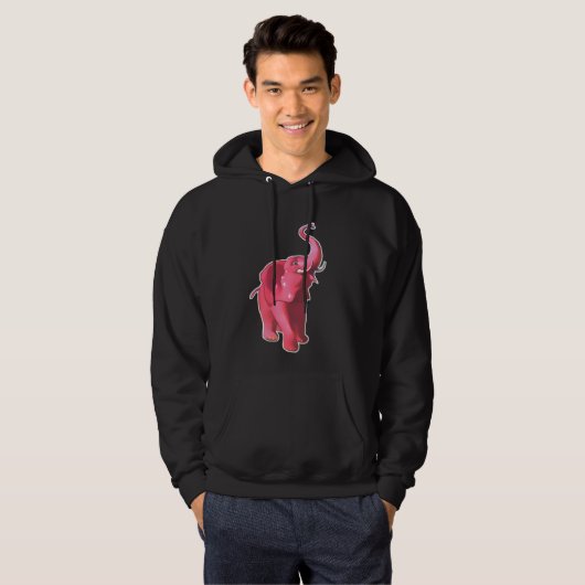 Rosa Elefant Hoodie (Vorne ganz)