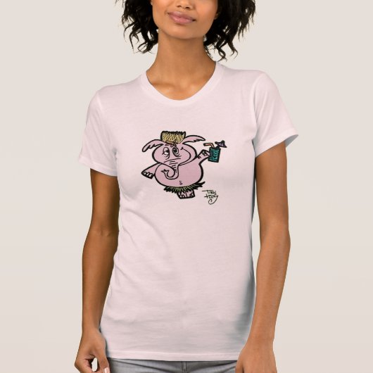 Rosa Elefant Hula! T-Shirt (Vorderseite)
