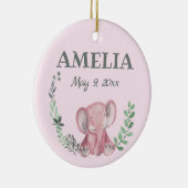 Rosa Elefant Keramik Ornament (Rechts)