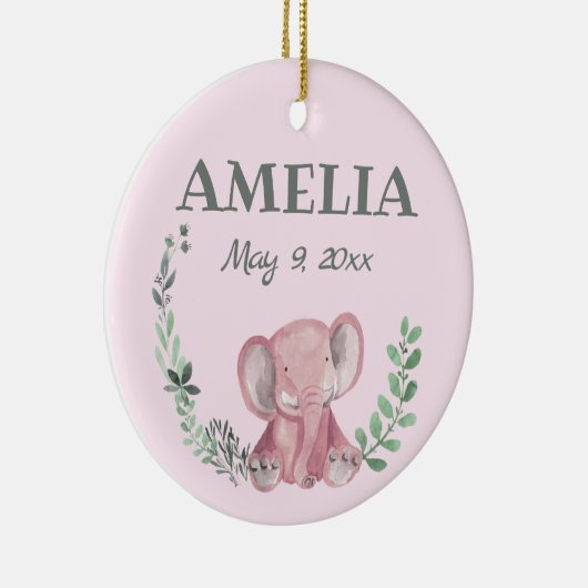 Rosa Elefant Keramik Ornament (Rechts)