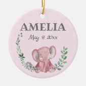 Rosa Elefant Keramik Ornament (Vorne)