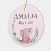 Rosa Elefant Keramik Ornament (Links)