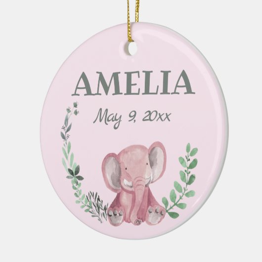 Rosa Elefant Keramik Ornament (Links)