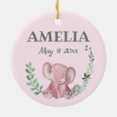 Rosa Elefant Keramik Ornament (Hinten)