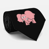 Rosa Elefant Krawatte (Gerollt)