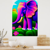 Rosa Elefant - Leinwand Art Print Poster (Küche)