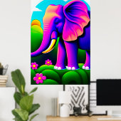 Rosa Elefant - Leinwand Art Print Poster (Heimbüro)