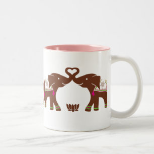 Rosa Elefant-Liebe-Tasse Zweifarbige Tasse
