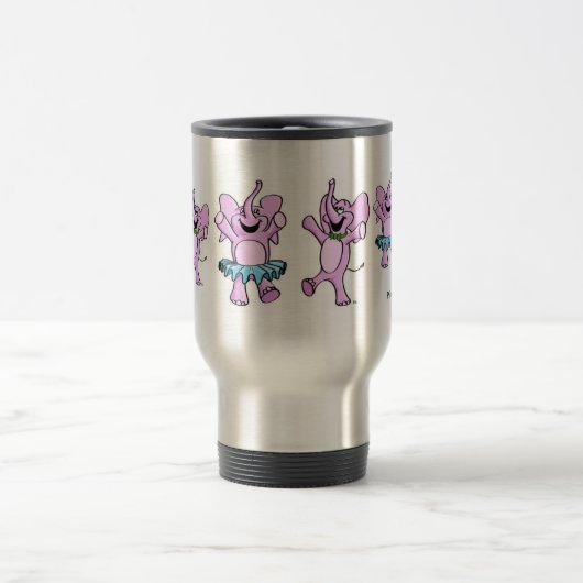 Rosa Elefant-Logo-Reise-Tasse Reisebecher (Mittel)
